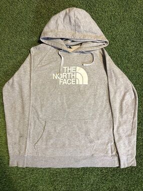 The North Face Womens Light Gray Logo Pullover Hoodie Size Large